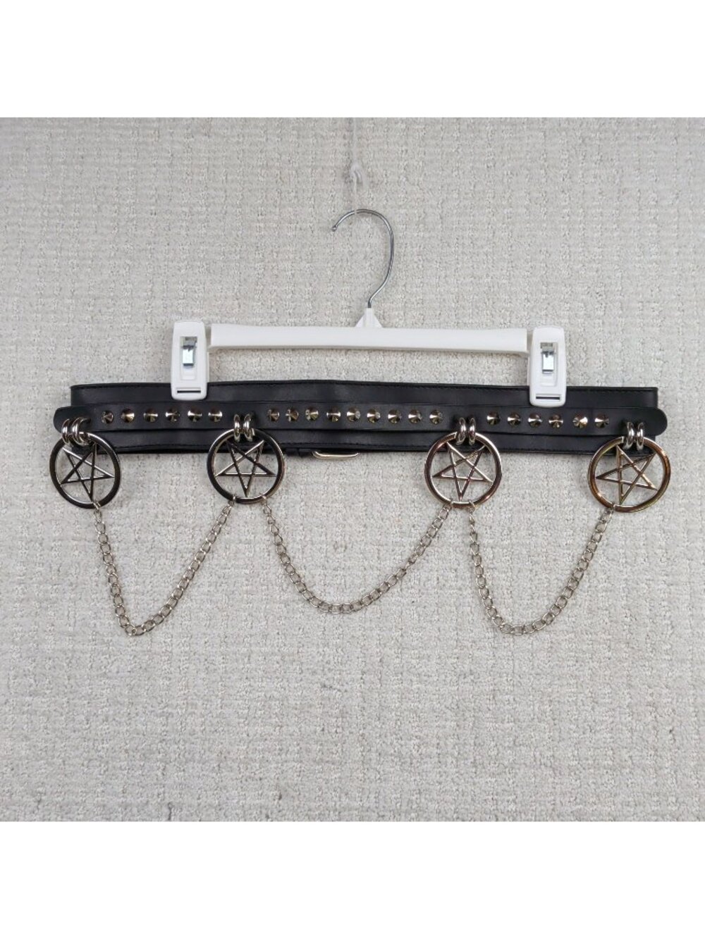 Y2K Killstar Studded Chain Belt Black Gothic Alt Punk Pentagram Emo Glam 2000's